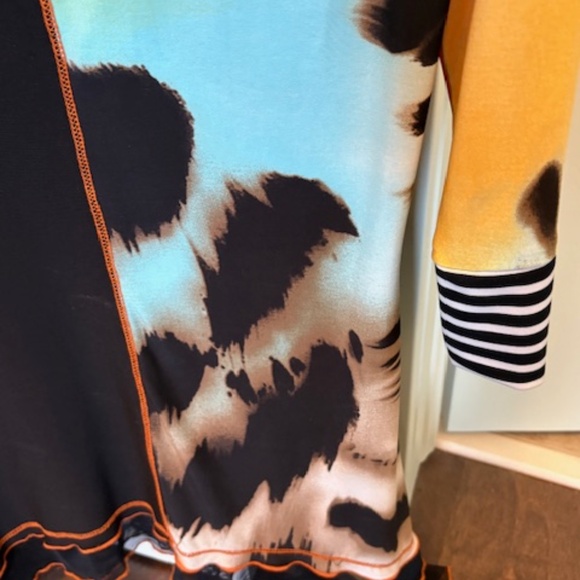 FRANK LYMAN long top/tunic sz US/CAN 4 multicolour animal print ruffled hem - Picture 15 of 15